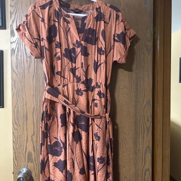 Simply Vera Vera Wang Floral Dress - Brown and Copper - Picture 2 of 7